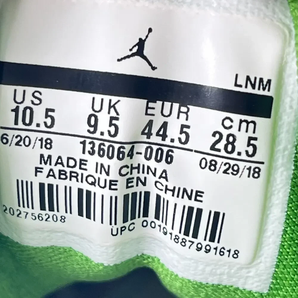 Air Jordan 3 Retro Chlorophyll Gray Black Retro Sneakers 136064-006 Mens Sz 10.5